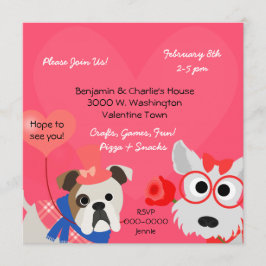 Hunde-weg-Fun-Valentinstag-Party Einladung