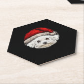Hunde Weihnachten Bichon Weihnachtsmannmütze auf e Untersetzer (angewinkelt)