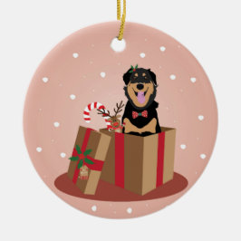 Hunde Weihnachten Gegenwart Keramik Ornament