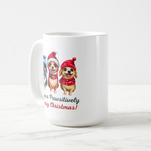 Hunde Weihnachten Kaffeetasse (Vorderseite Links)