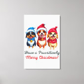 Hunde Weihnachten Leinwanddruck (Vorderseite)
