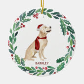 Hunde Weihnachten Personalisieren Urlaub Golden Re Keramik Ornament (Vorne)