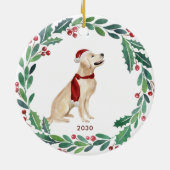 Hunde Weihnachten Personalisieren Urlaub Golden Re Keramik Ornament (Hinten)