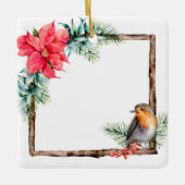 Hunde Weihnachts-Foto Keramikornament (Vorderseite)