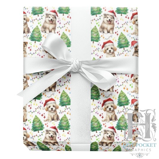 Hunde-Weihnachts-Geschenkpapier Geschenkpapier