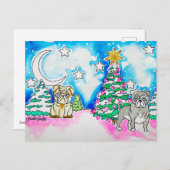 Hunde-Weihnachts-Grußkarte Einladungspostkarte (Vorne/Hinten)