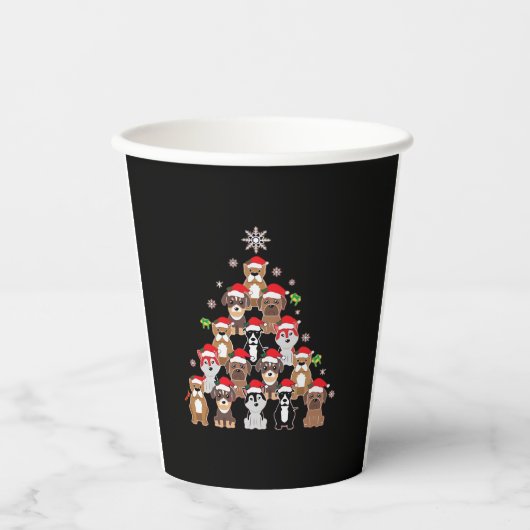 Hunde Weihnachts Klassischer T - Shirt Pappbecher (Vorderseite)