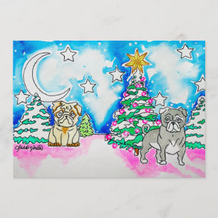 Hunde-Weihnachts-Postkarte Einladung