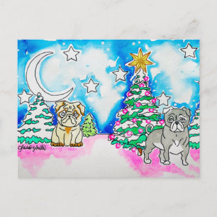 Hunde-Weihnachts-Postkarte Einladungspostkarte