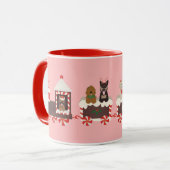 Hunde Weihnachts-Urlaub Bahn Tasse (Vorderseite Links)