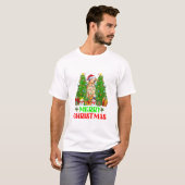 Hunde Weihnachtsbaum Lichterfest T-Shirt (Vorne ganz)
