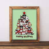 Hunde Weihnachtsbaum Merry Woofmas Urlaub Poster