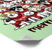 Hunde Weihnachtsbaum Merry Woofmas Urlaub Poster (Ecke)