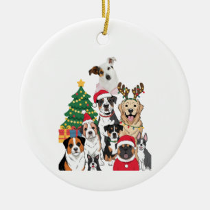 Hunde-Weihnachtsbaum-Ornament mit individuellem De Keramik Ornament