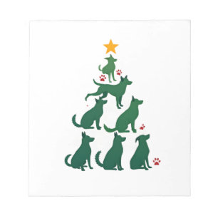 Hunde-Weihnachtsbaum-Shirt - Hunde-Weihnachten (2) Notizblock