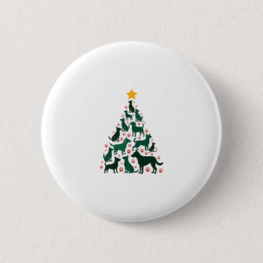 Hunde Weihnachtsbaum-Shirt - Hundeblijn (1) Button (Vorderseite)