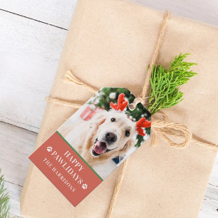 Hunde-Weihnachtsfoto Frohe Pawlidays Geschenkanhänger