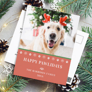 Hunde-Weihnachtsfoto Frohe Pfotentage Feiertagspostkarte