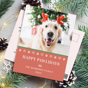Hunde-Weihnachtsfoto Frohe Pfotentage Feiertagspostkarte