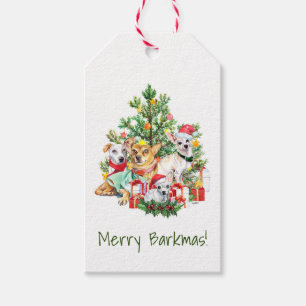 Hunde Weihnachtsgeschenk-Tags - Merry Barkmas Geschenkanhänger
