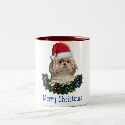 Hunde Weihnachtskaffee Tasse (Mittel)