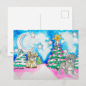 Hunde-Weihnachtskarte Einladungspostkarte (Vorne/Hinten)