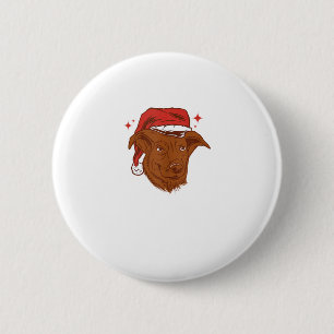 Hunde-Weihnachtsmannmütze - Funny Christmas Button