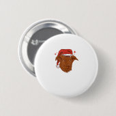 Hunde-Weihnachtsmannmütze - Funny Christmas Button (Vorne & Hinten)