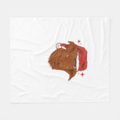 Hunde-Weihnachtsmannmütze - Funny Christmas Fleecedecke (Vorderseite (Horizontal))