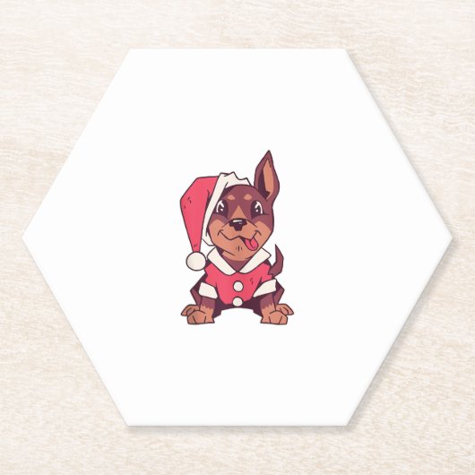 Hunde-Weihnachtsmannmütze - Weihnachten _2 Untersetzer (Vorderseite)