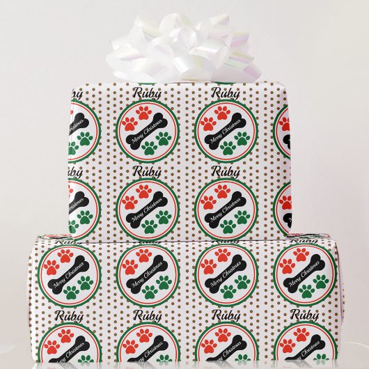 Hunde Weihnachtspaws Namensgeschenk hinzufügen Geschenkpapier
