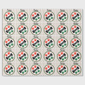 Hunde Weihnachtspaws Namensgeschenk hinzufügen Geschenkpapier (Flach)