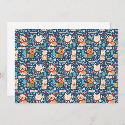 Hunde-Weihnachtspullover Schnittmuster Feiertagskarte (Vorne/Hinten)