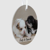 Hunde Weihnachtsschmuck Acrylic Foto hinzufügen Ornament (Vorderseite)