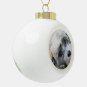 Hunde Weihnachtsschmuck Keramik Ball Custom Foto Keramik Kugel-Ornament (Links)