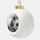 Hunde Weihnachtsschmuck Keramik Ball Custom Foto Keramik Kugel-Ornament (Rechts)