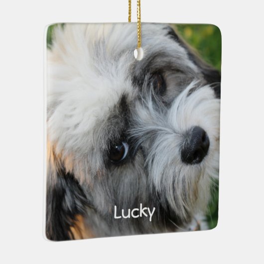 Hunde Weihnachtsschmuck Square Keramik Foto (Rechts)