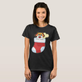 Hunde Weihnachtssocken T-Shirt (Vorne ganz)