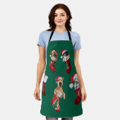 Hunde-Weihnachtsstrumpf-Schürze Schürze (Getragen)