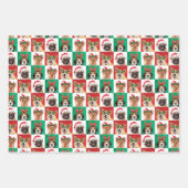 Hunde Weihnachtswrapping Paper Sheets Geschenkpapier Set (Vorderseite 3)