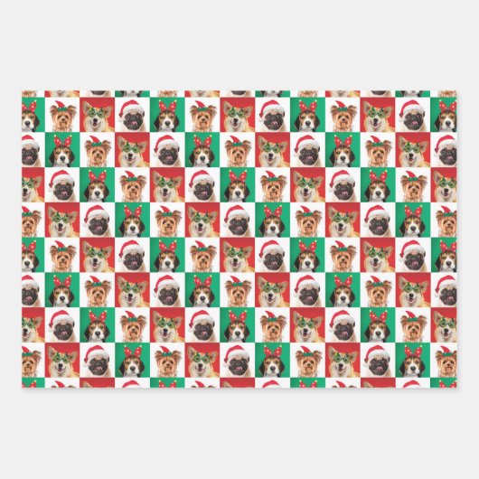 Hunde Weihnachtswrapping Paper Sheets Geschenkpapier Set (Vorderseite 3)