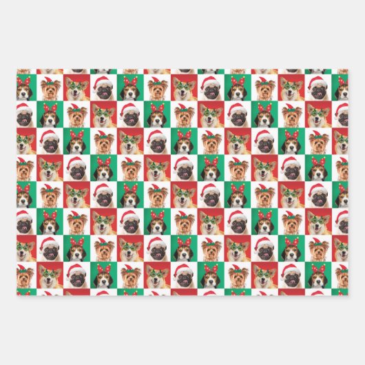 Hunde Weihnachtswrapping Paper Sheets Geschenkpapier Set (Vorderseite 2)