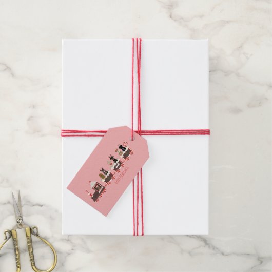 Hunde Weihnachtszug Geschenkanhänger (Mit Garn)