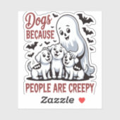 Hunde, weil die Leute ein gruseliges Halloween sin Aufkleber (Blatt)