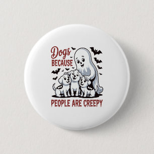 Hunde, weil die Leute ein gruseliges Halloween sin Button