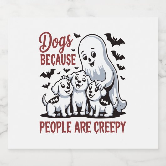 Hunde, weil die Leute ein gruseliges Halloween sin Schaumweinetikett (Einzelnes Label)