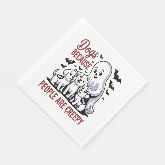Hunde, weil die Leute ein gruseliges Halloween sin Serviette (Ecke)