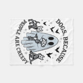 Hunde, weil die Leute gruselig witzig Geisterhadin Fleecedecke (Vorderseite (Horizontal))