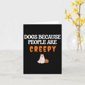 Hunde, weil die Menschen sind gruselig lustige Hun Karte (Gelbe Blume)