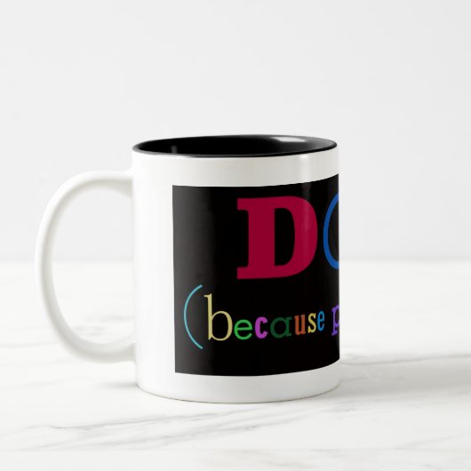 HUNDE. (weil Leute sind zum Kotzen), Kaffee-Tasse Zweifarbige Tasse (Links)